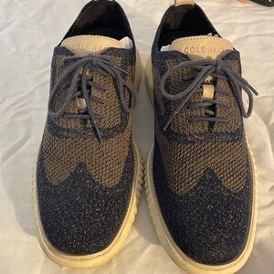 Cole Haan Men's Knit Oxford Shoes in Navy and Beige